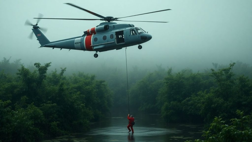 Helicopter rescues woman from Massachusetts swamp.