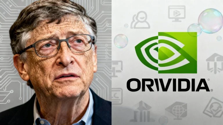 Bill Gates and AI tech giants with bubble concerns.