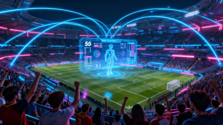 Stadium with AI and 5G connectivity