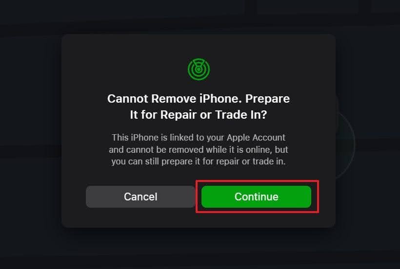 erase iphone from find my