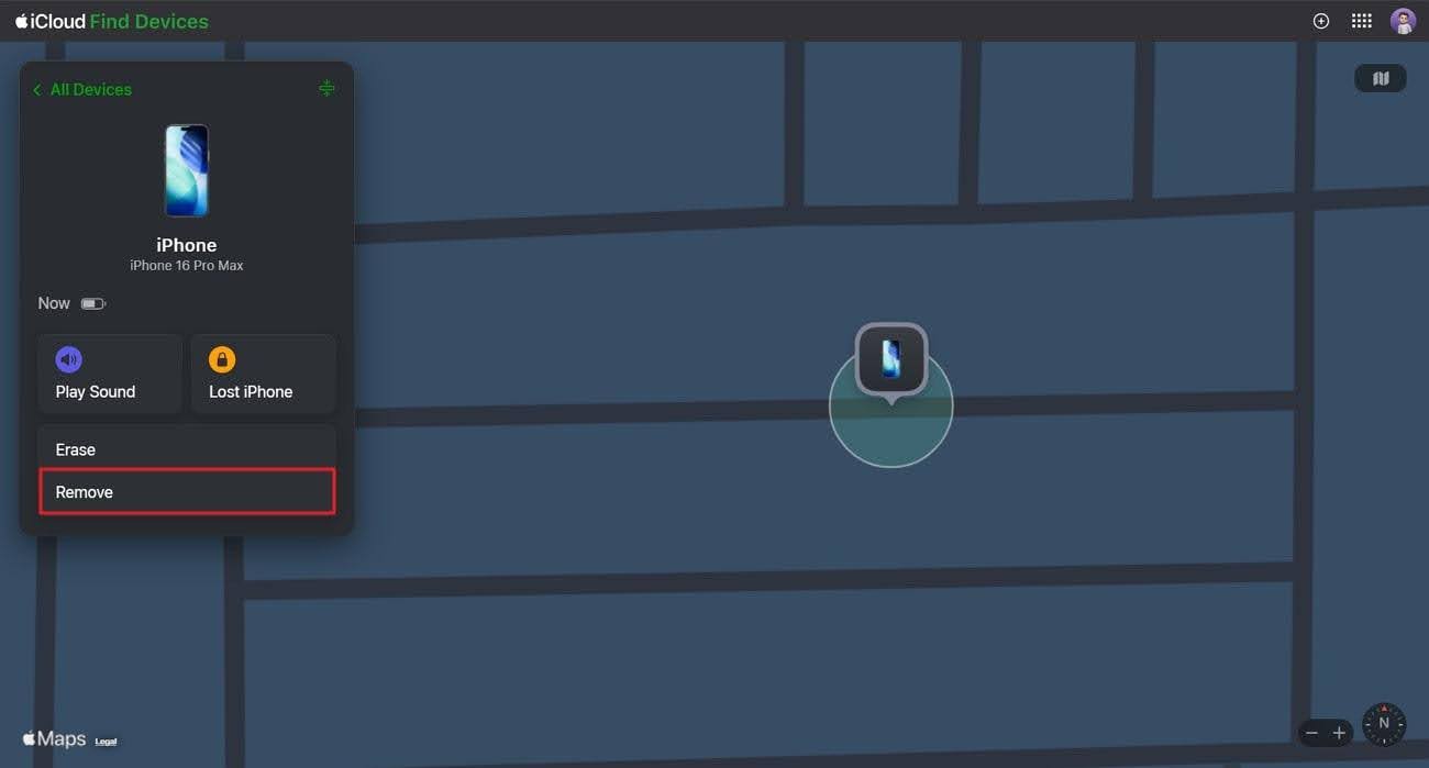 access iphone on find my
