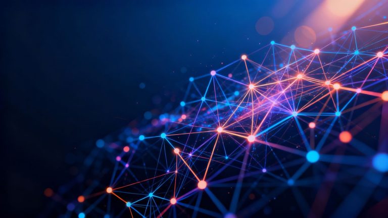 Blockchain technology network illustration