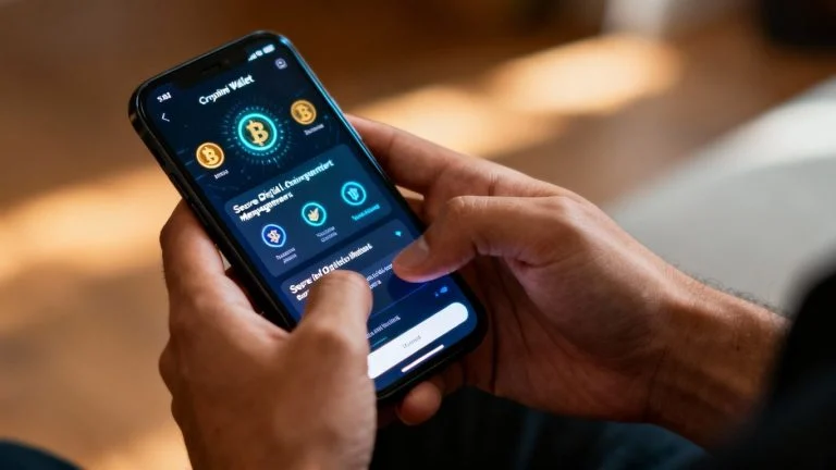 Smartphone with secure crypto wallet app