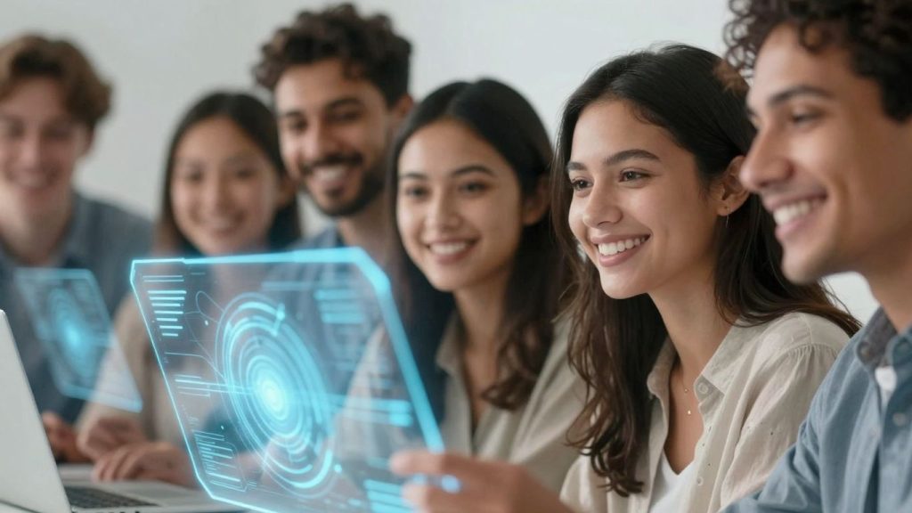 People interacting with AI chat interfaces