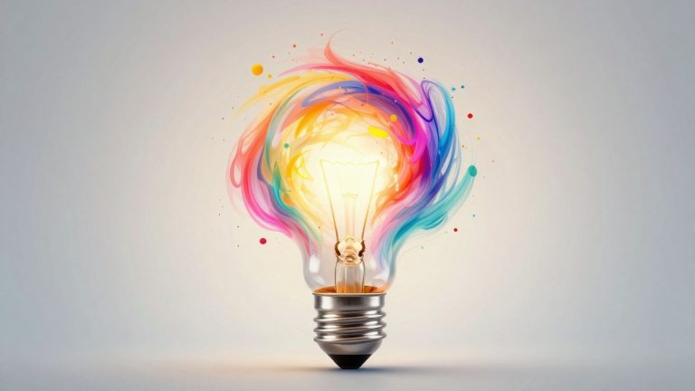 Abstract lightbulb symbolizing creative ideas and innovation.