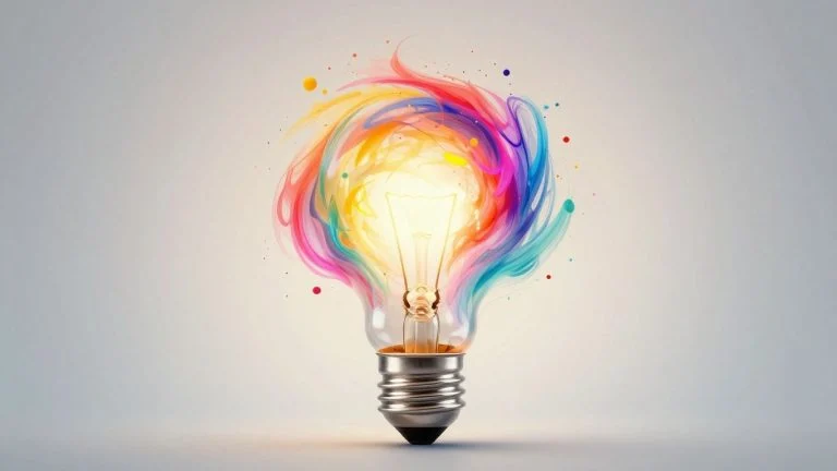 Abstract lightbulb symbolizing creative ideas and innovation.