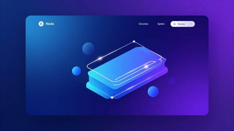 AI website builder interface with abstract design elements.
