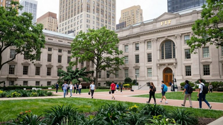 Fashion Institute of Technology campus buildings and students