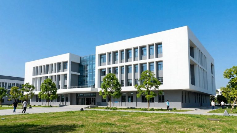 Missouri S&T campus building with trees and sky.