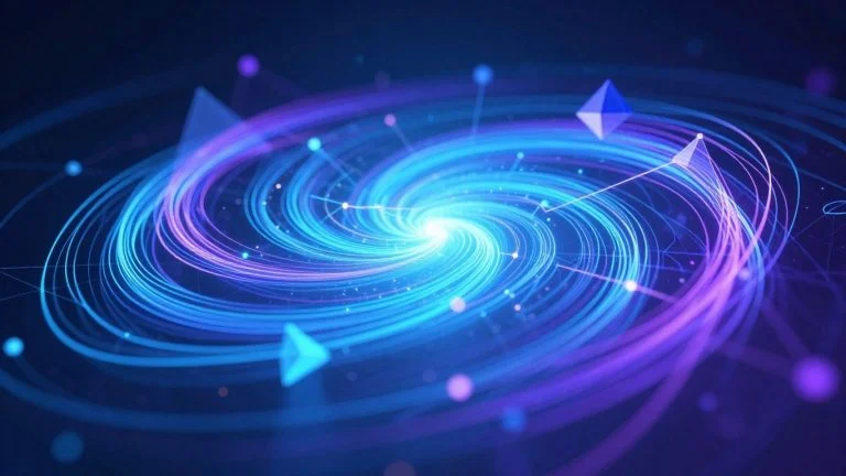 Abstract glowing mathematical concepts with futuristic design.