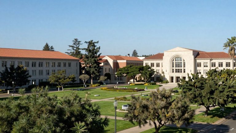 California Institute of Technology campus buildings and greenery.