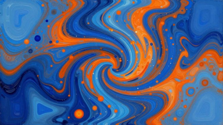 Abstract digital art with AI and human creativity themes.