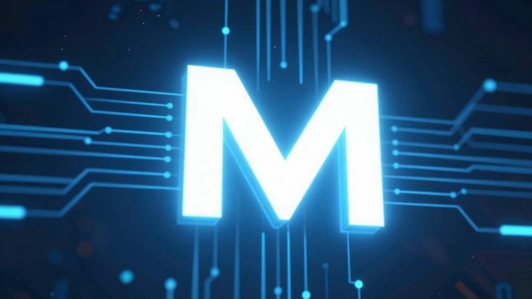 Micron Technology logo with ascending light streaks.