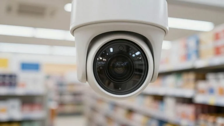 Facial recognition camera in a retail store.