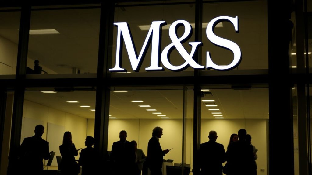 M&S building with professionals inside, suggesting tech department changes.