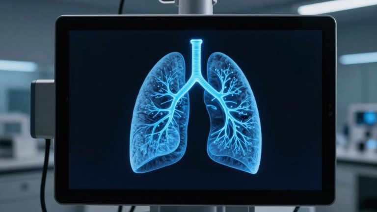 3D lung scan with advanced medical technology.