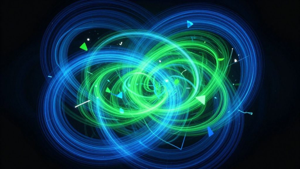 Abstract light trails symbolizing innovation and advancement.