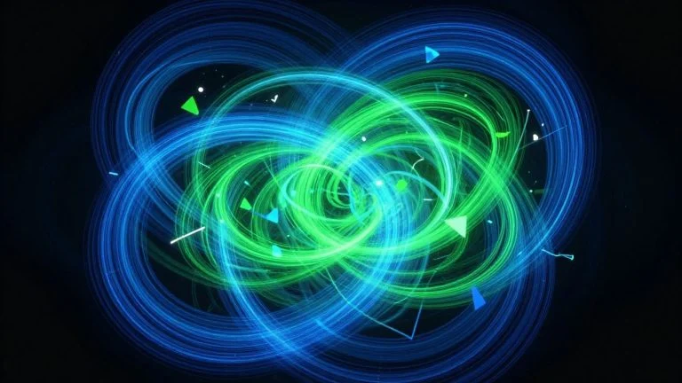 Abstract light trails symbolizing innovation and advancement.