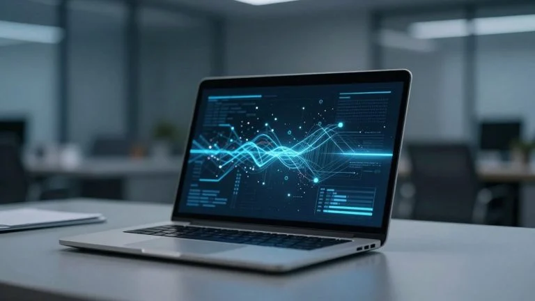 Laptop screen showing AI detection interface