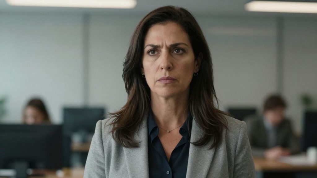 Cook County Treasurer [Maria Pappas] in an office, looking away.