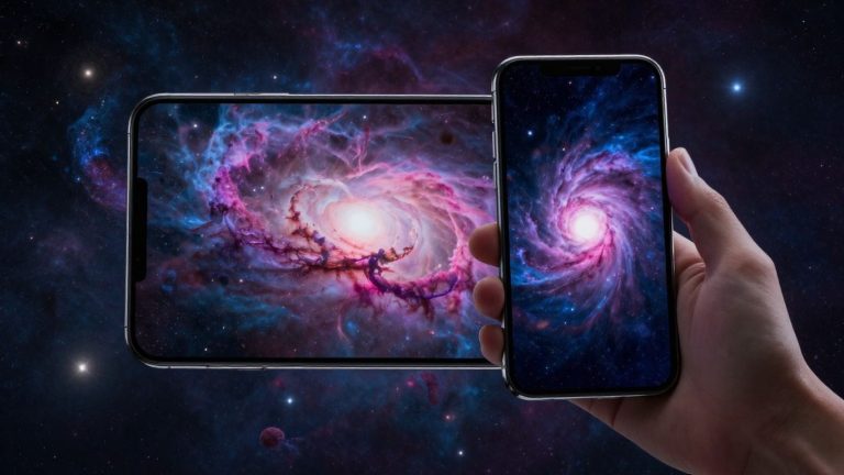 Nebula transitions into a smartphone screen.
