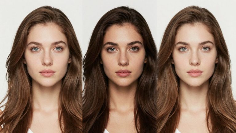 AI photo editing transforming a portrait with enhanced visuals.