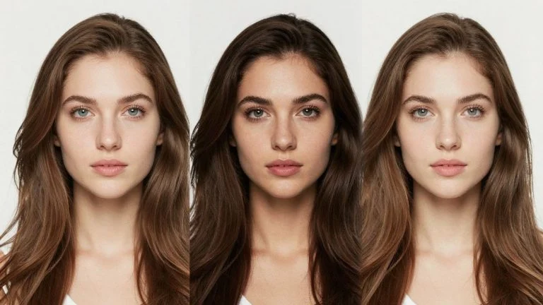 AI photo editing transforming a portrait with enhanced visuals.