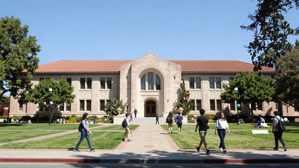 California Institute of Technology campus with architecture and greenery.