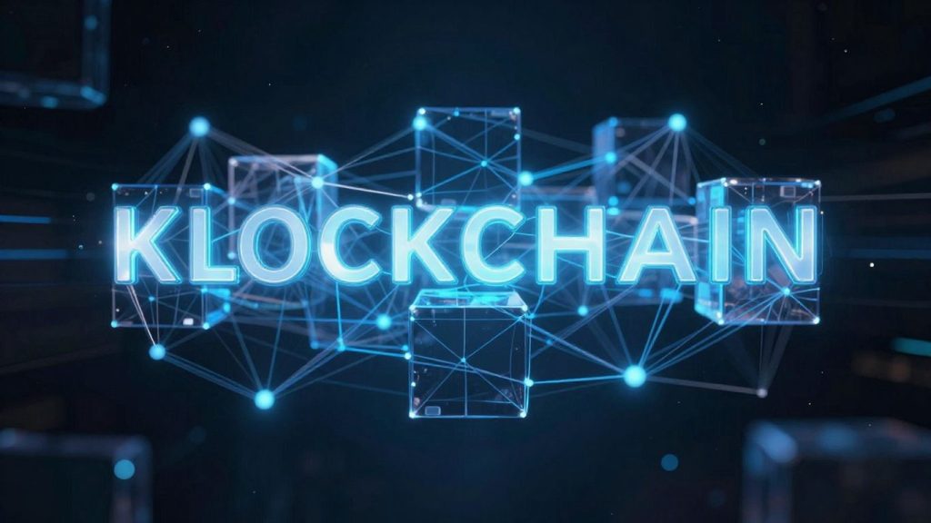 Interconnected digital blocks forming a luminous network.