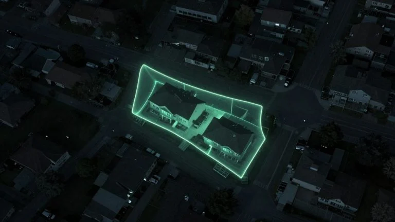 Geofencing map highlights neighborhood in cold case investigation.