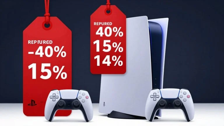 PlayStation 5 console with a red price increase tag.