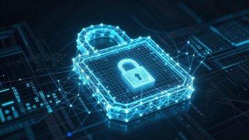 Cybersecurity and blockchain protecting digital assets.