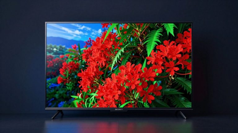 Sony TV displaying vibrant RGB colors