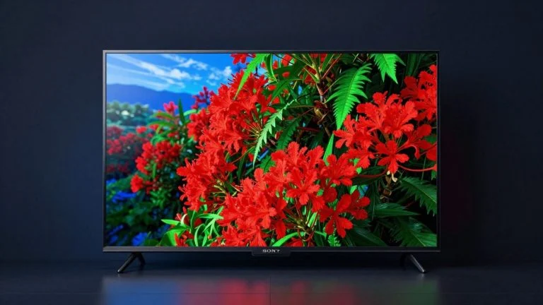 Sony TV displaying vibrant RGB colors