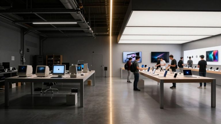 Apple's evolution from garage startup to global tech icon.